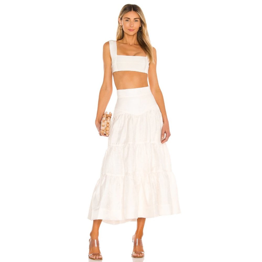 Shona Joy Tiered Midi Skirt for Free People (4) NWT - Picture 2 of 11